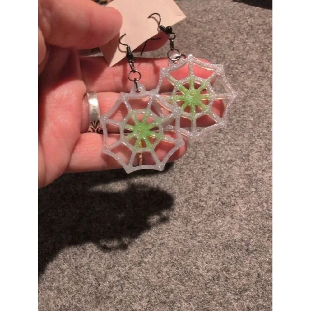 Spider web  dangle earrings